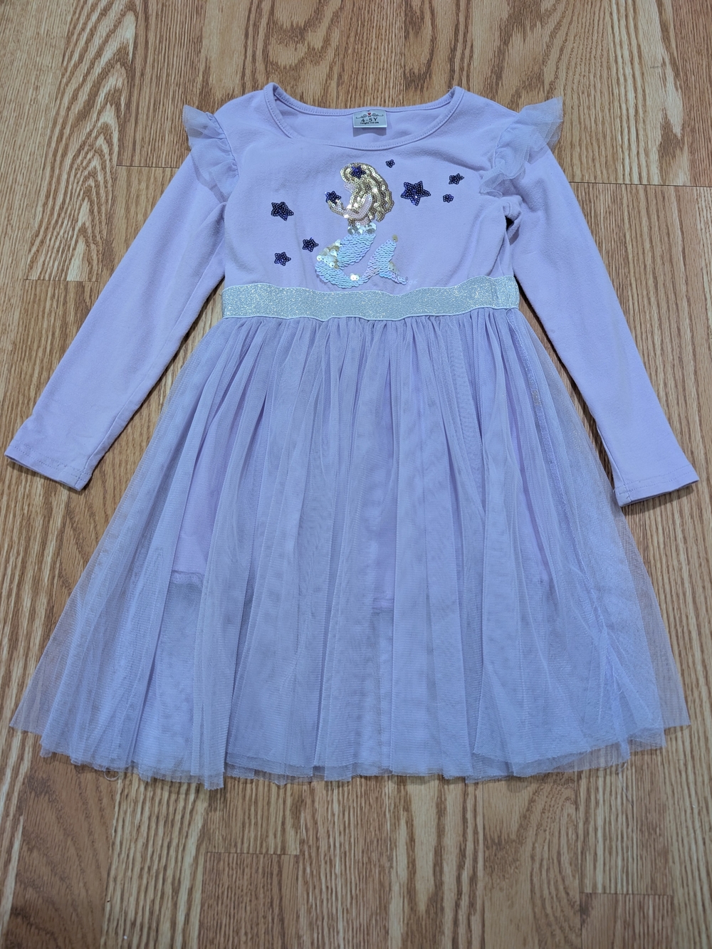Girls' Lavender Mermaid Tulle Dress 4T/5T